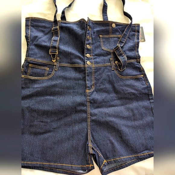 Ko Ko Ailis Women's Denim Overalls - Picture 2 of 9